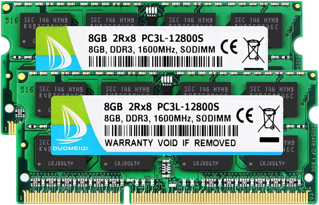 16GB (2 x 8GB) DDR3L / DDR3 1600MHz SODIMM RAM Laptop Memory Module Pack of 2 V791465