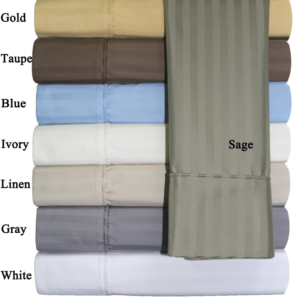 White 4 Piece Cotton Blend Sateen Bed Sheets, Cal King Z3235
