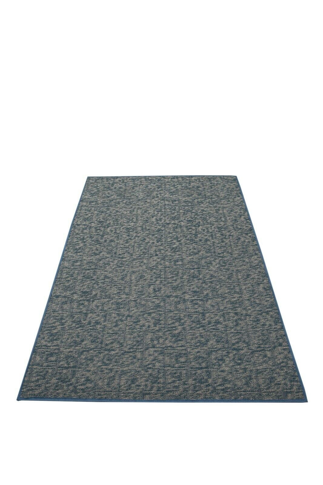 Blue 60" x 120" Half Round Solid Color Rug D830
