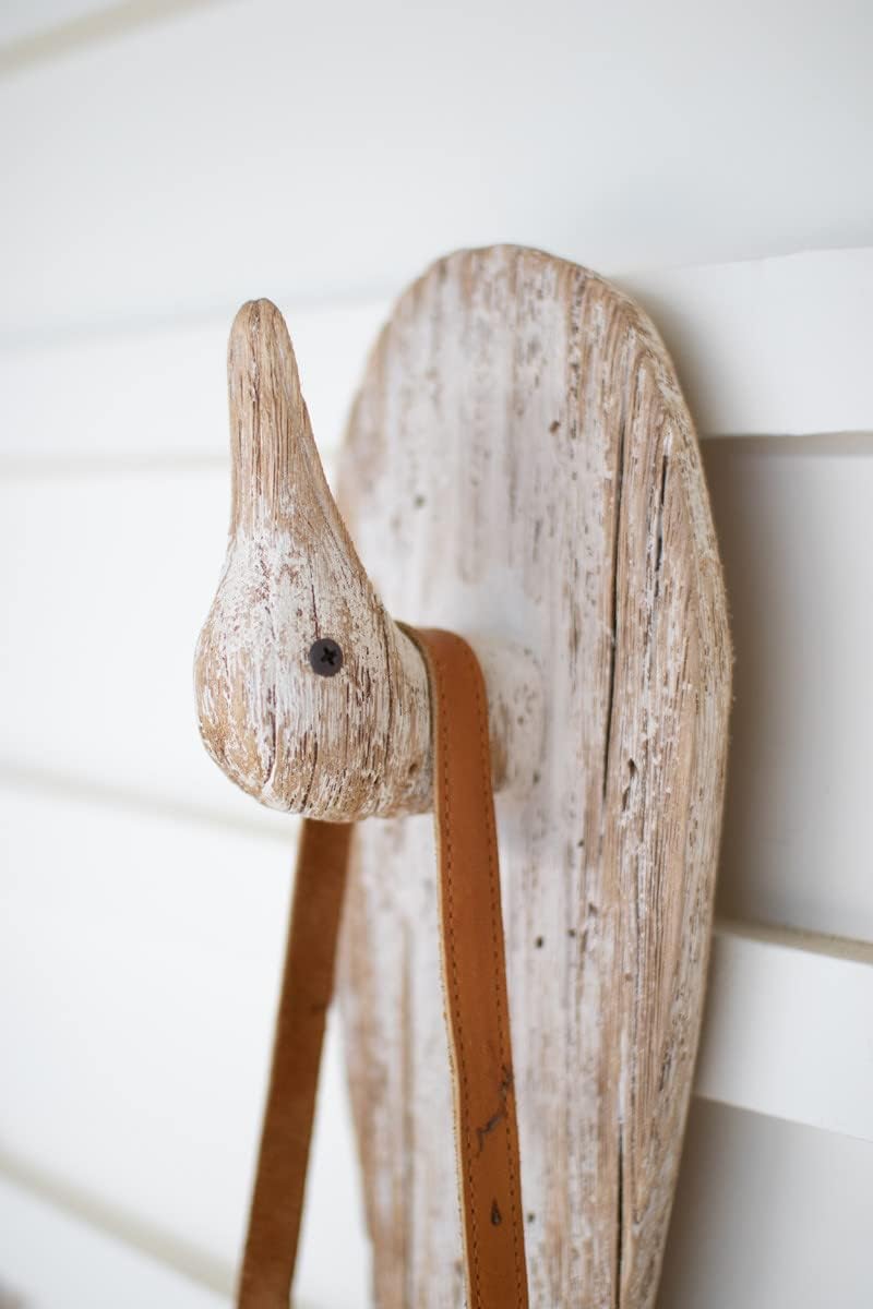 Carved Wooden Duck Coat Rack, 17-inch Length B8411