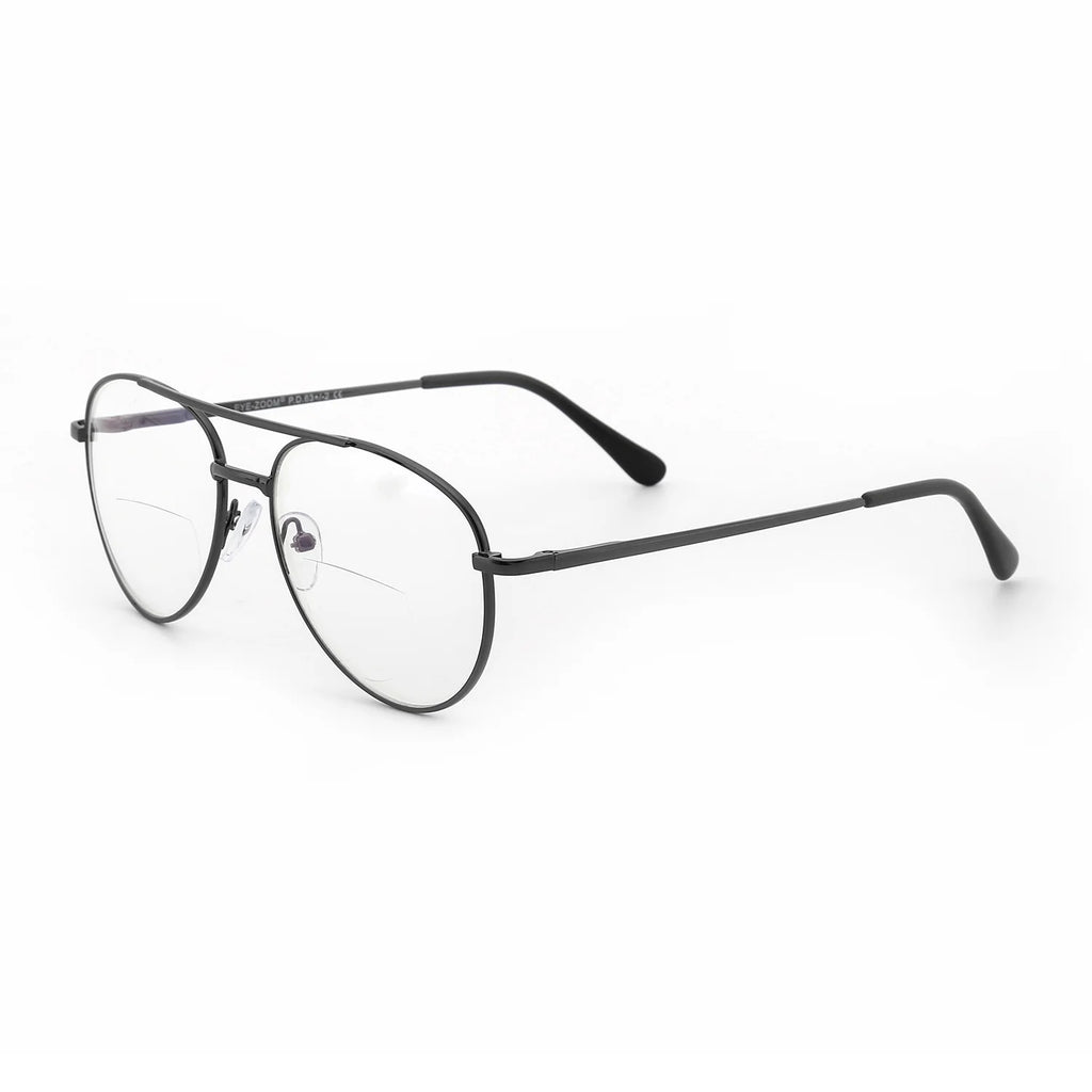 2 Pack Blue Light Blocking Bifocal Reading Glasses (Gunmetal, +1.25) E1138