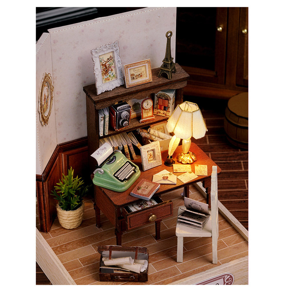 Mini Cute Doll House Cabin Model DIY Toy Kits R37790