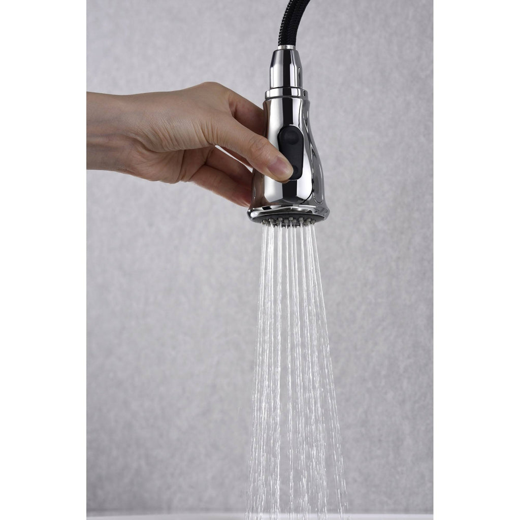 Chrome Single-Handle Pull-Down Sprayer Kitchen Faucet I3316