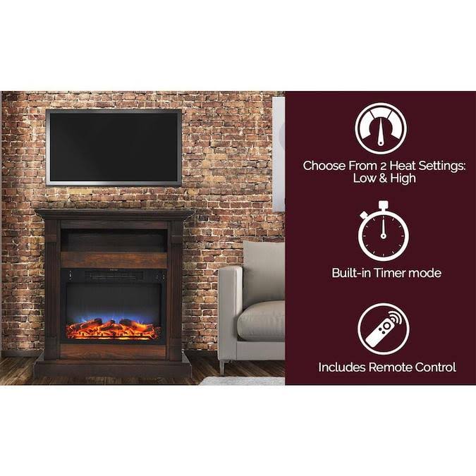 Sienna Electric Fireplace with Walnut Mantel Y493