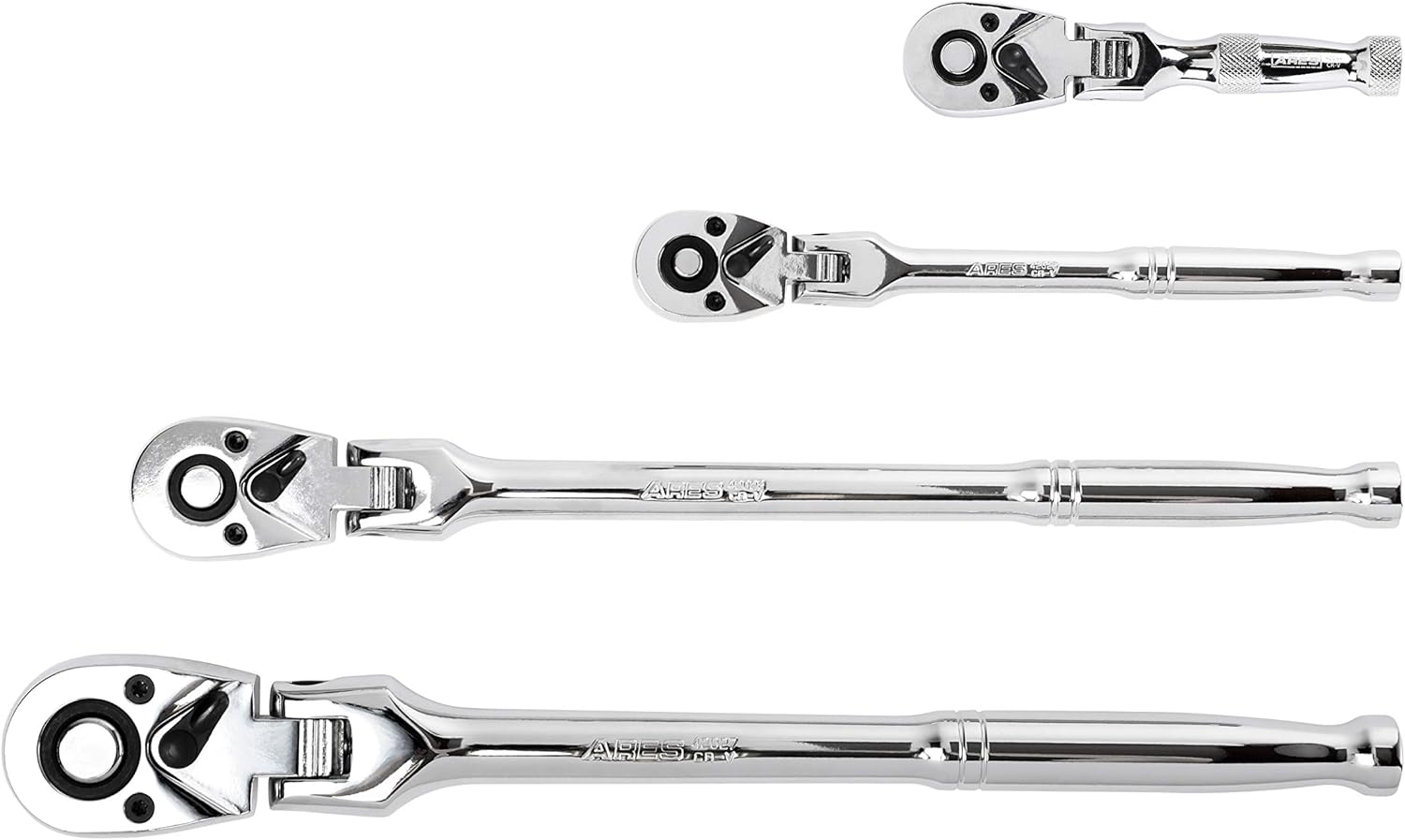 4-Piece 72-Tooth Flex Head Ratchet Set Chrome Vanadium Steel E679361