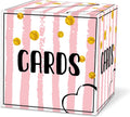 Pink and Golden Card Box Gift or Money Box Holder for Wedding, 1 Set G17723