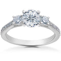 14k White Gold 3-Stone Lab Grown Diamond Engagement Ring K74278