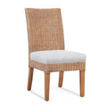 Blue and Cream Stripe Side Chair F4953