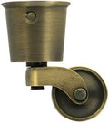 Large Solid Brass Round-Cup Caster with 1 1/4x22 Brass Wheel H8186