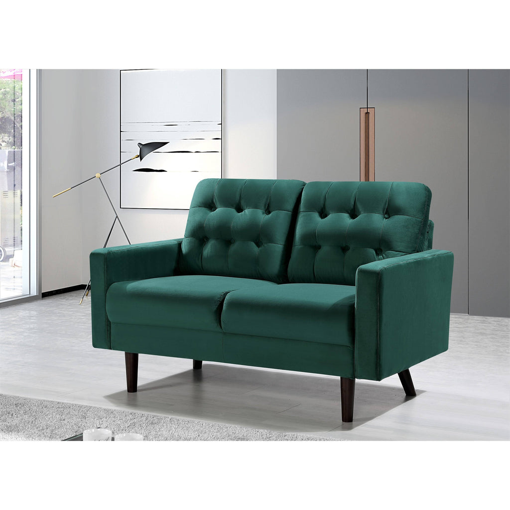 Grey Velvet Tufted Loveseat M76899