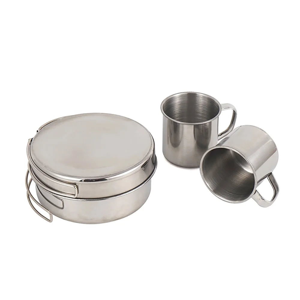 8PCS Stainless Steel Camping Cookware Set C394