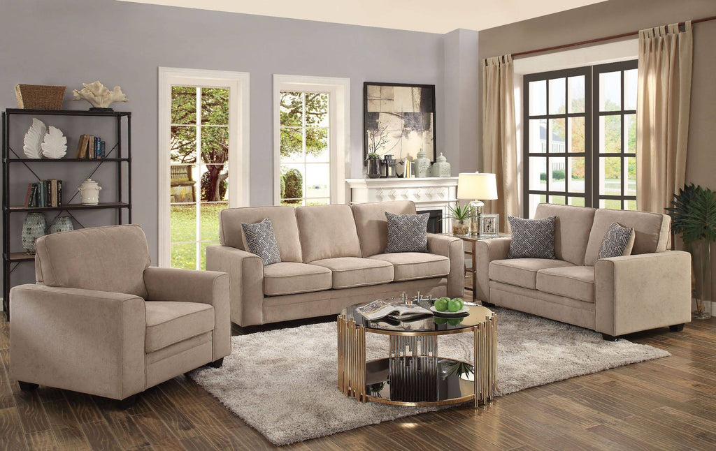 Khaki Fabric Loveseat with Sleeper Q312237