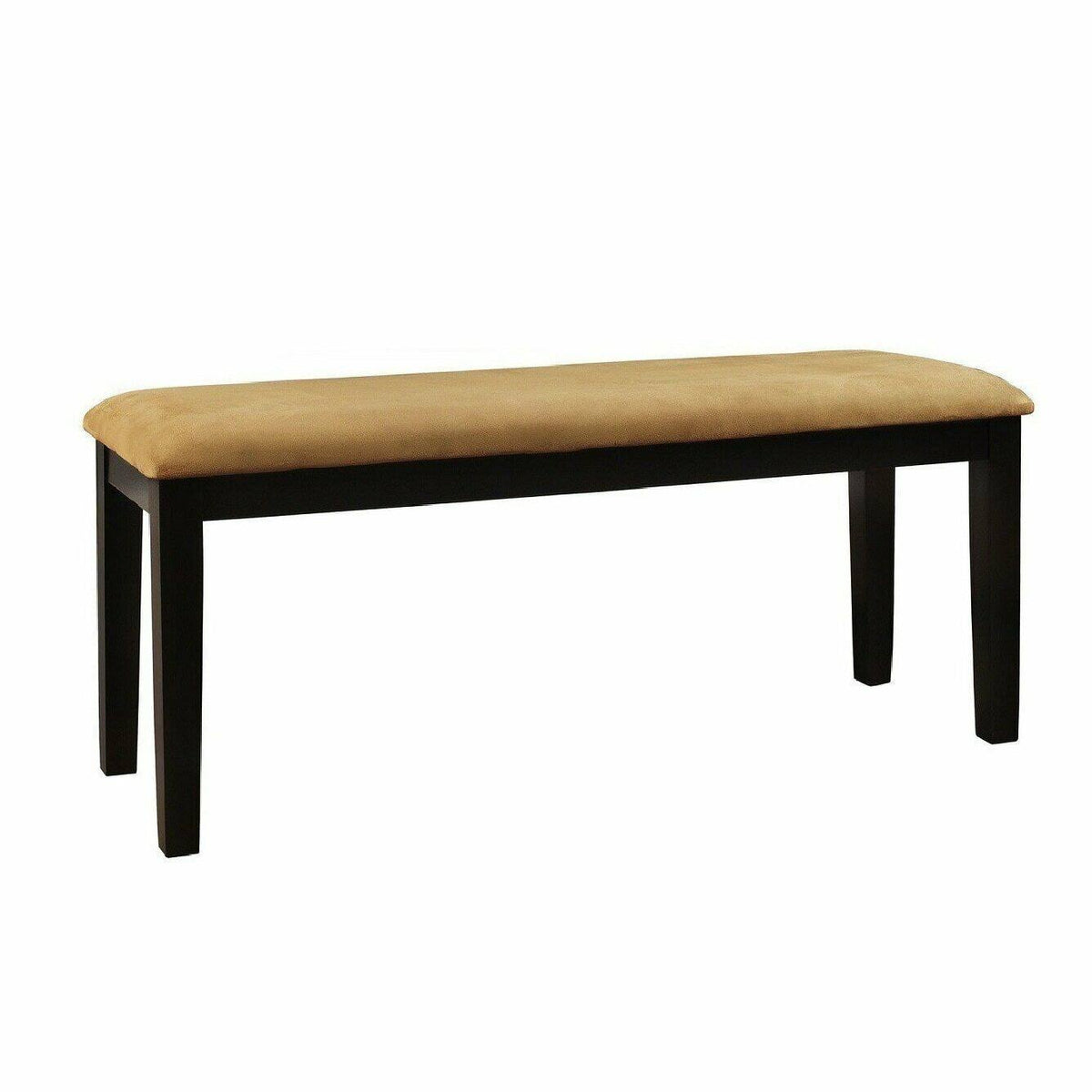 Goldtone Microfiber Black Wood Base Gold Bench K140