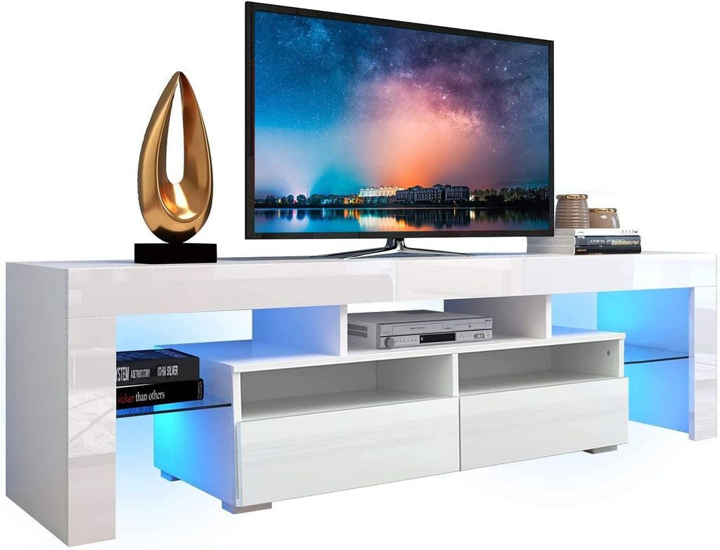 TV Stand with LED Lights 20 Color Effect and Storage Cabinet T6140