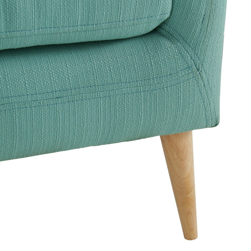 Green Accent Chair with Wooden Legs T4563