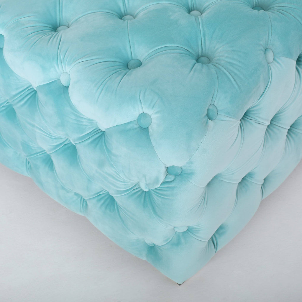 Grey Velvet Ottoman C2308
