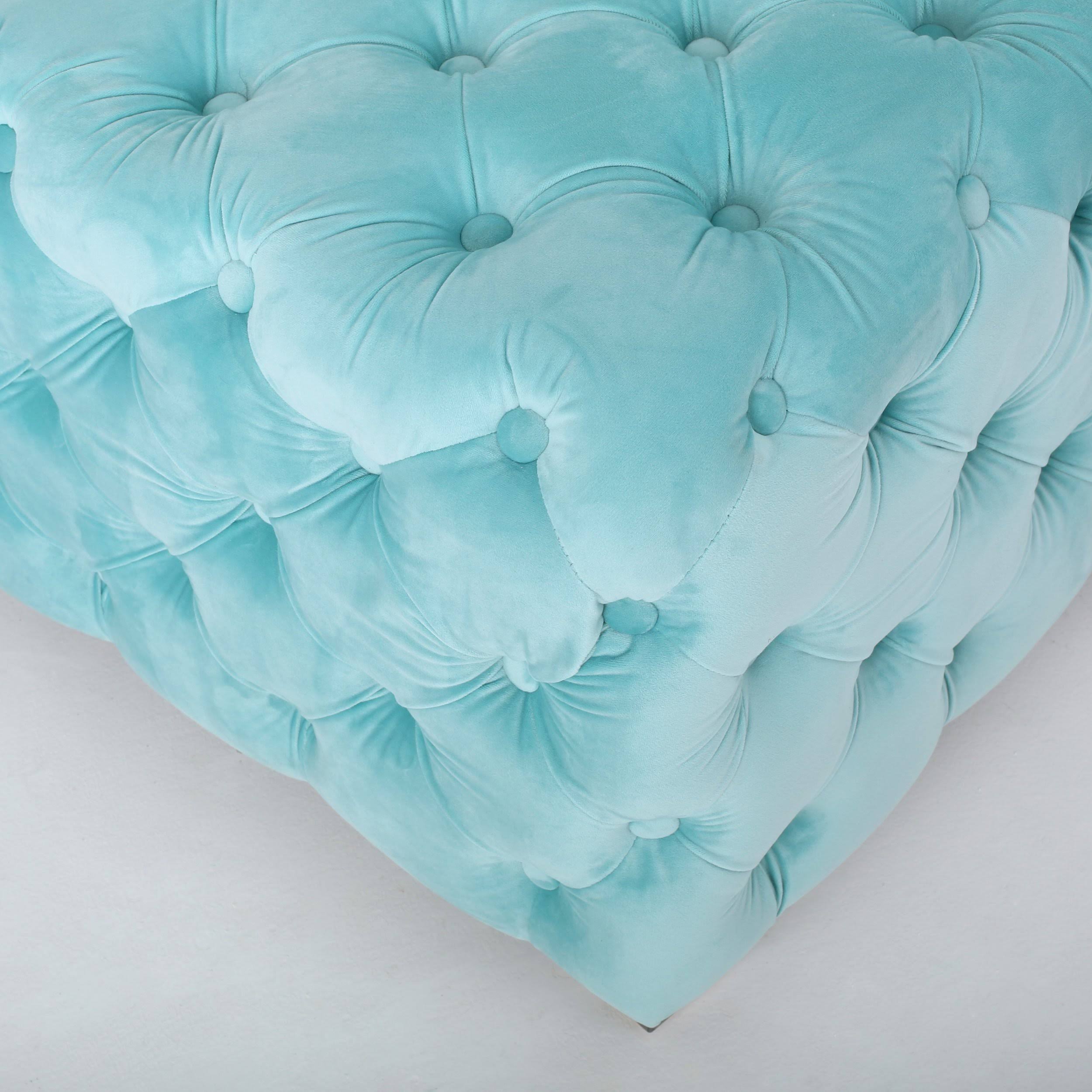 Grey Velvet Ottoman C2308