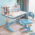 Blue Height Adjustable Kids Desk and Chair Set with Drawer X95160