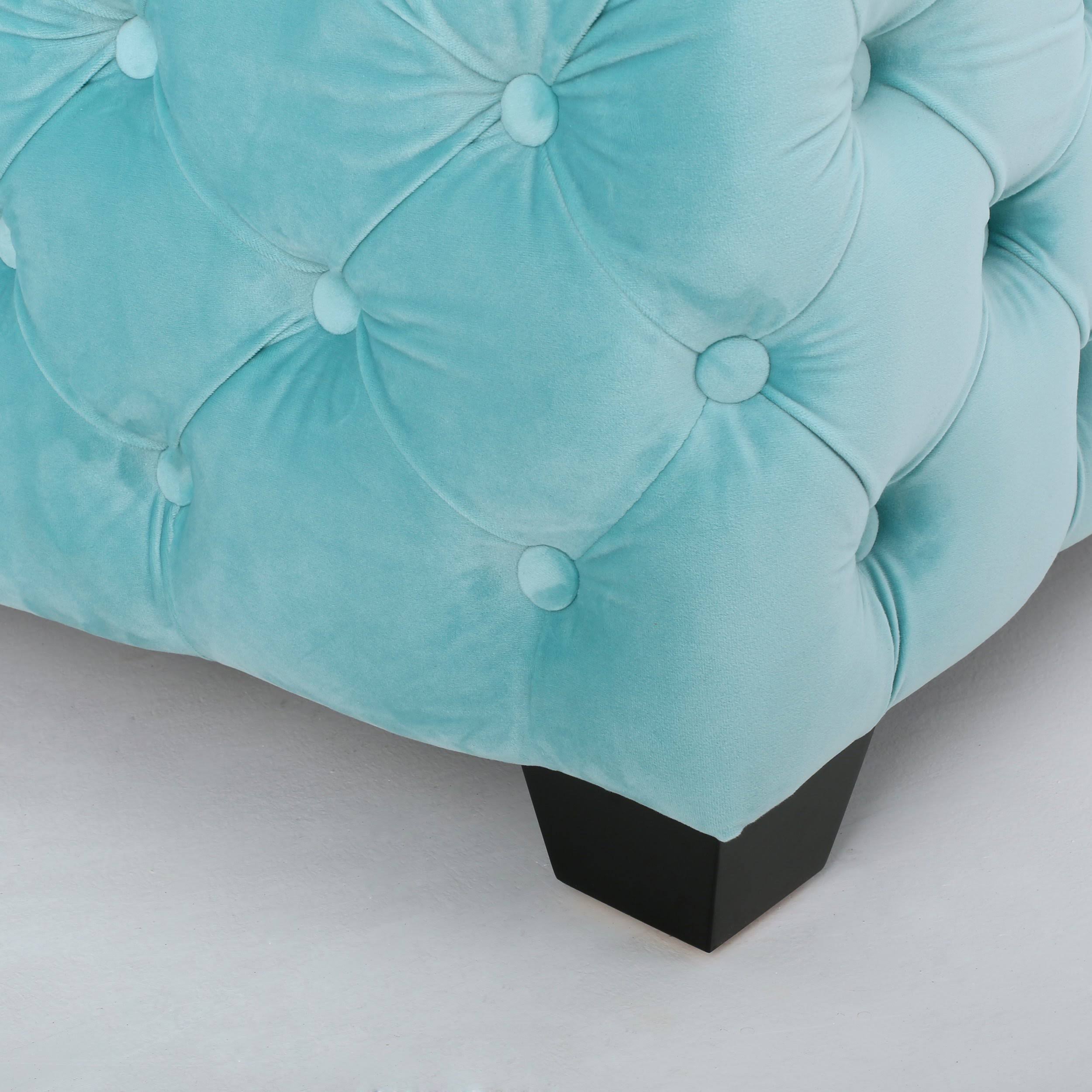 Grey Velvet Ottoman C2308