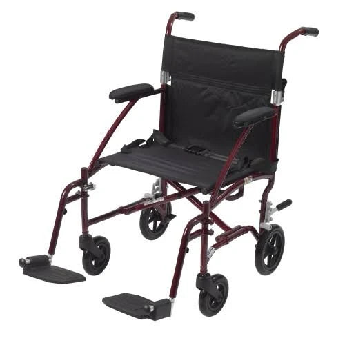 Red Frame Ultra Lightweight Transport Wheelchair U68545