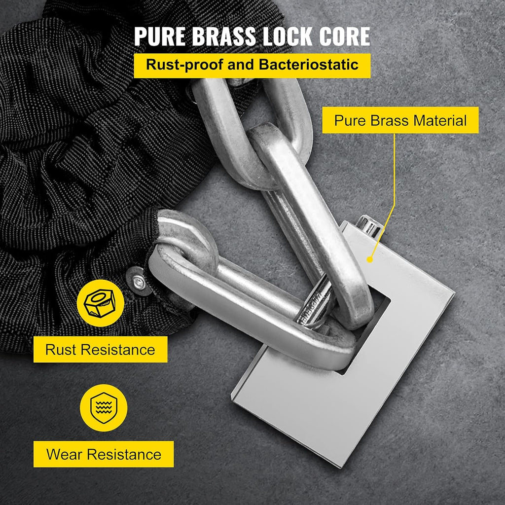 Heavy Duty Case-Hardened Chain and Lock Kit with 3 Keys I195935