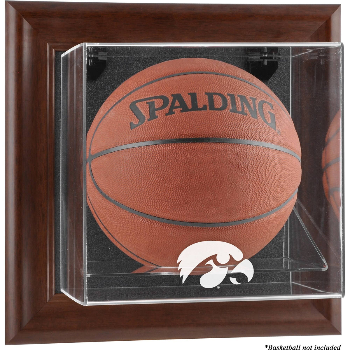 Brown Framed Wall-Mountable Basketball Display Case H298253