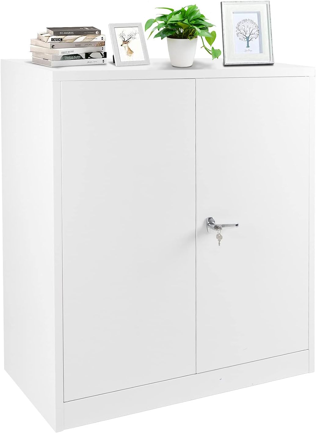 Black Metal Storage Cabinet with Locking Doors and Shelves C4578