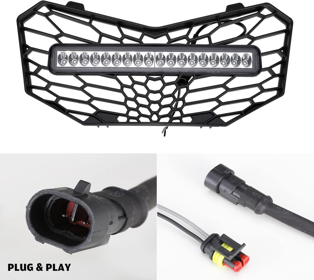 Front Mesh Grille with LED Backlight Light Bar for Can-Am Maverick Trail Sport Max 1000 800 R C318481