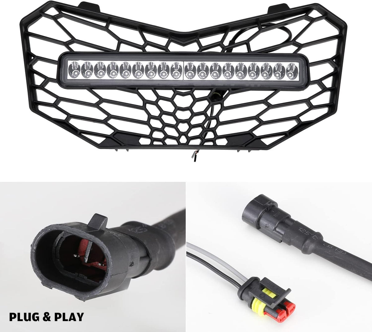Front Mesh Grille with LED Backlight Light Bar for Can-Am Maverick Trail Sport Max 1000 800 R C318481