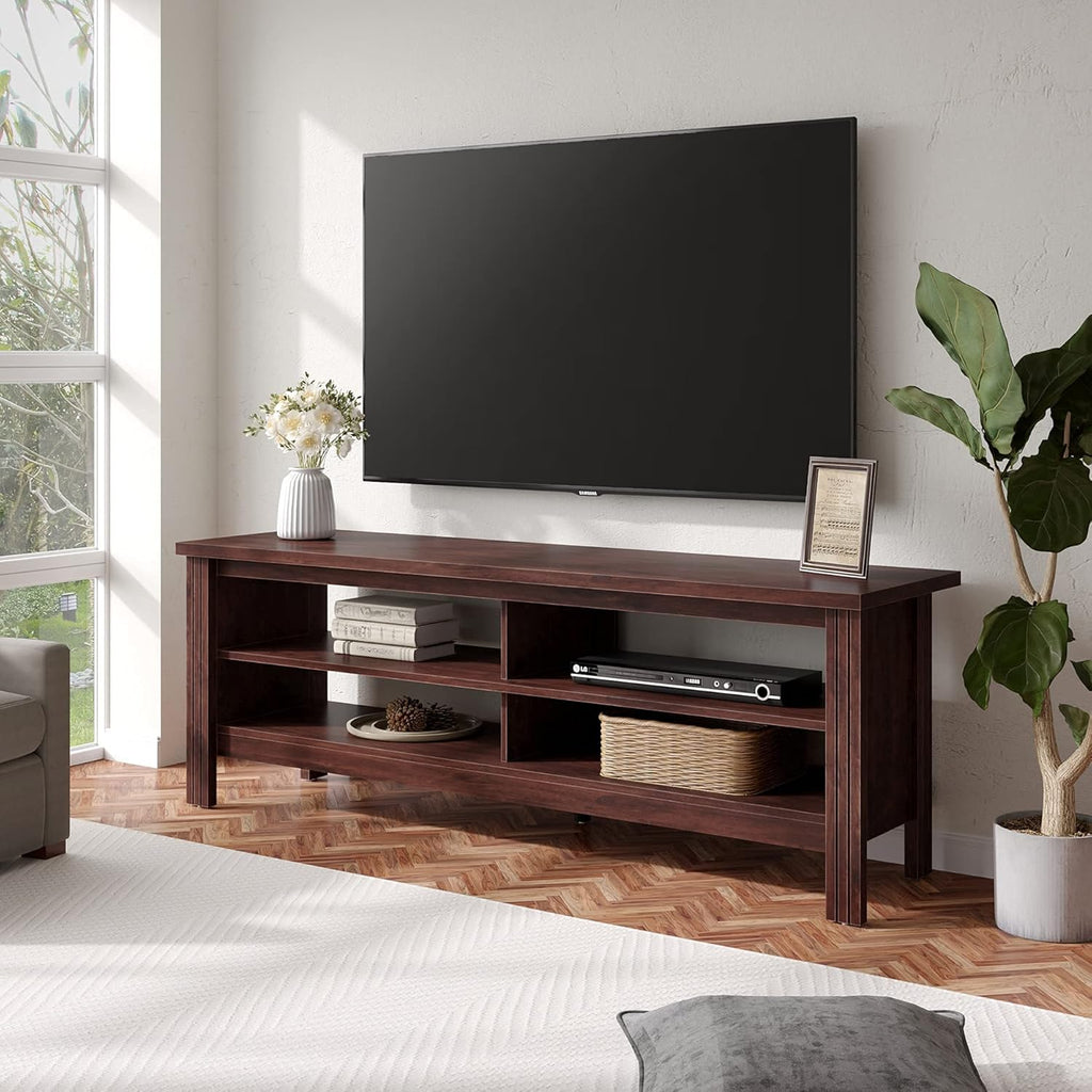 Black Fireplace TV Stand with Storage, 70'' U809
