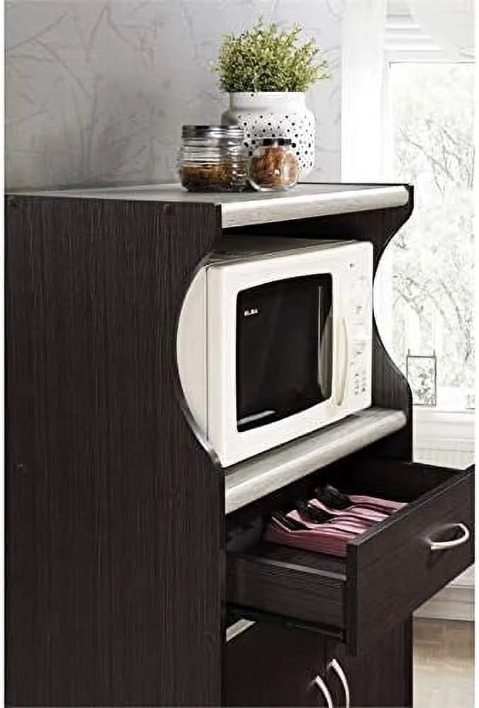 Chocolate Gray Microwave Kitchen Cart M25681