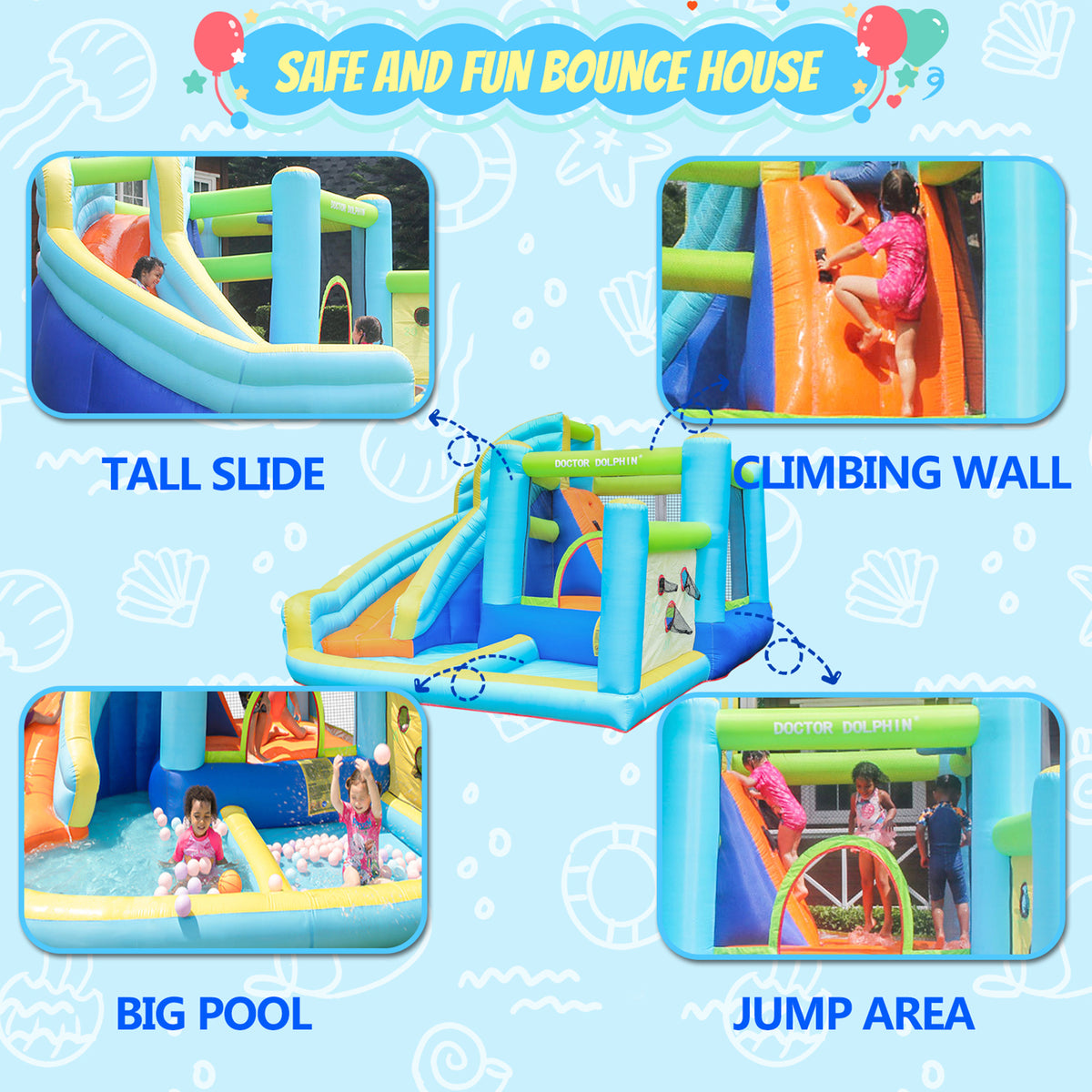 Inflatable Water Park Bounce House with Blower X121