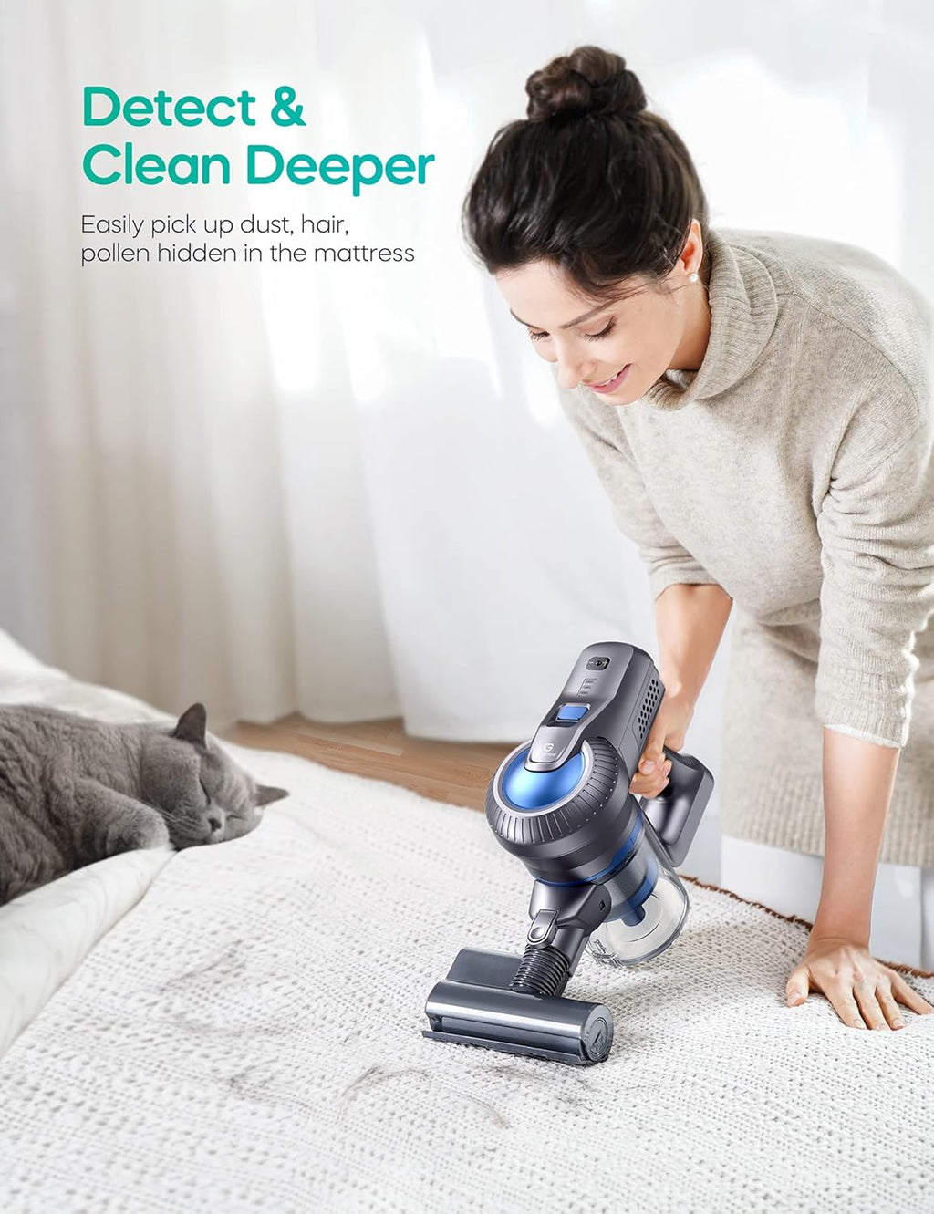 Cordless Stick Vacuum 4 in 1 with LED Headlights I579