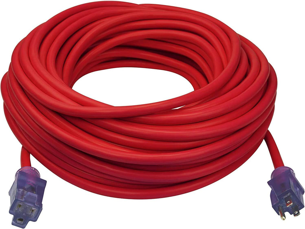 50 ft 3 Outlet Heavy Duty Outdoor Extension Cord 12/3 SJTOW Yellow R32371