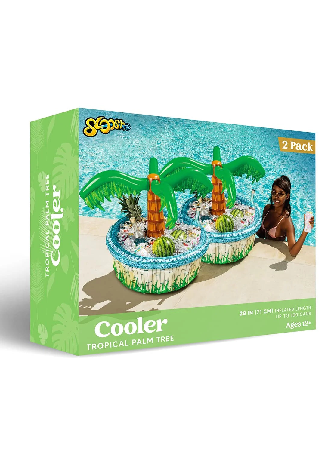 2 Pack Inflatable Palm Tree Cooler, 28" Inflatable Drink Cooler O7579