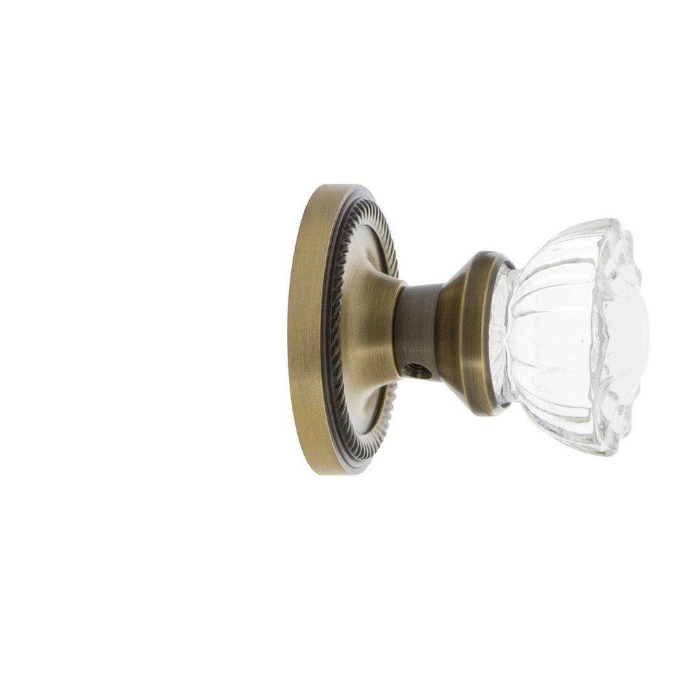 Antique Brass Crystal Glass Door Knob M9389