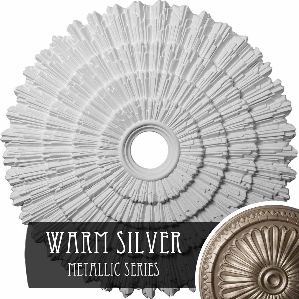 24 3/4x22OD x 3 1/4x22ID x 1 7/8x22P Ceiling Medallion (warm Silver) L50585