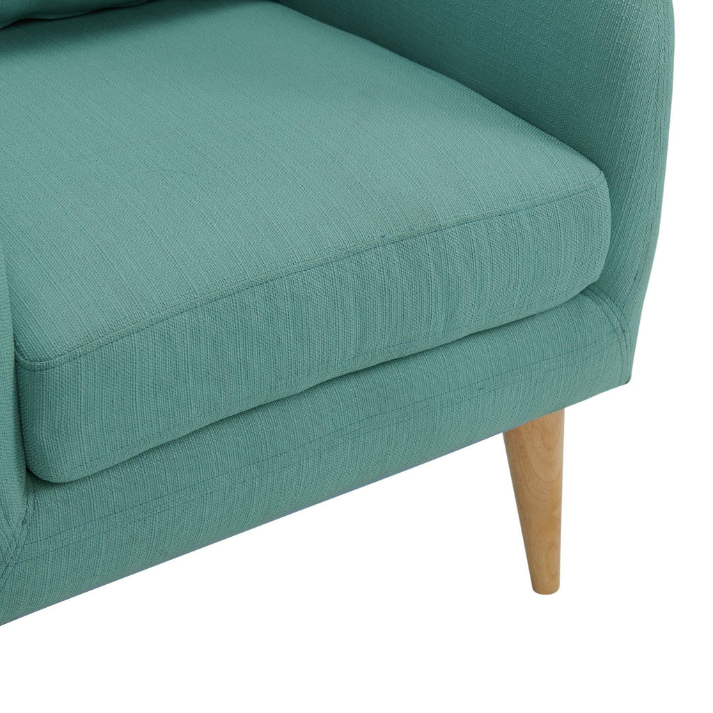 Green Accent Chair with Wooden Legs T4563
