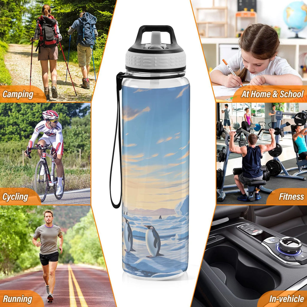 32oz Tritan Leakproof Clear Sports Water Bottle with Straw P64579
