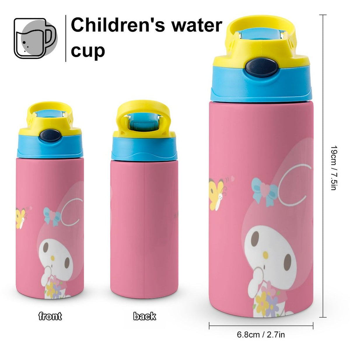 Stainless Steel Vacuum Insulated Water Bottle With Straw H71749