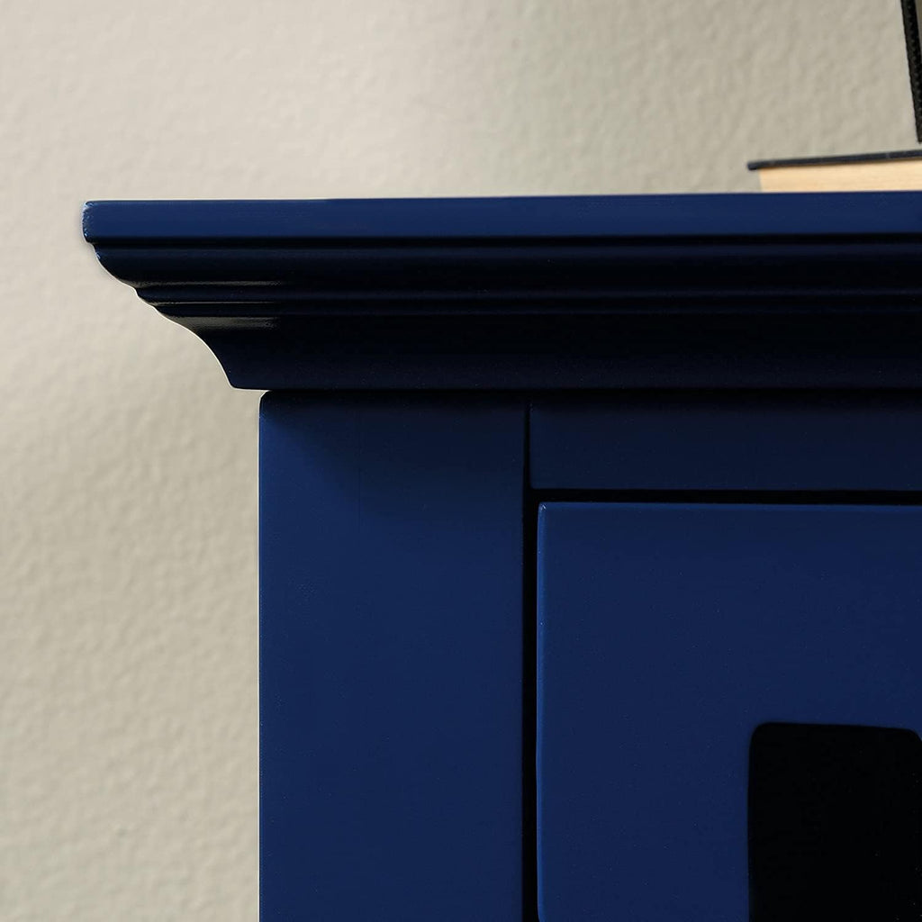 Indigo Blue Accent Storage Cabinet with Glass Doors R411450