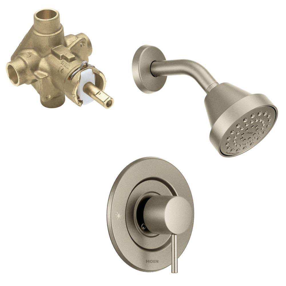 Brushed Nickel Single-Handle Shower Faucet with Valve G10398