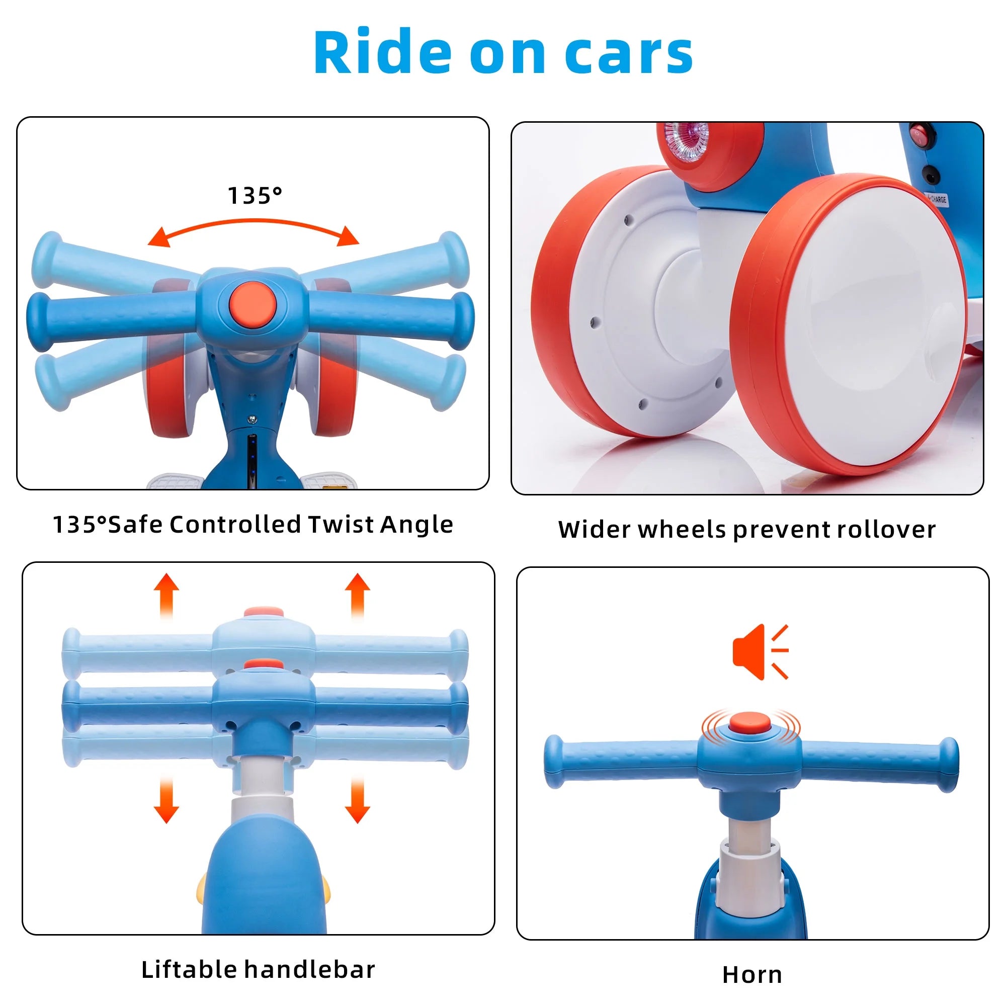 Blue Ride On Electric Car with Remote Control A61700