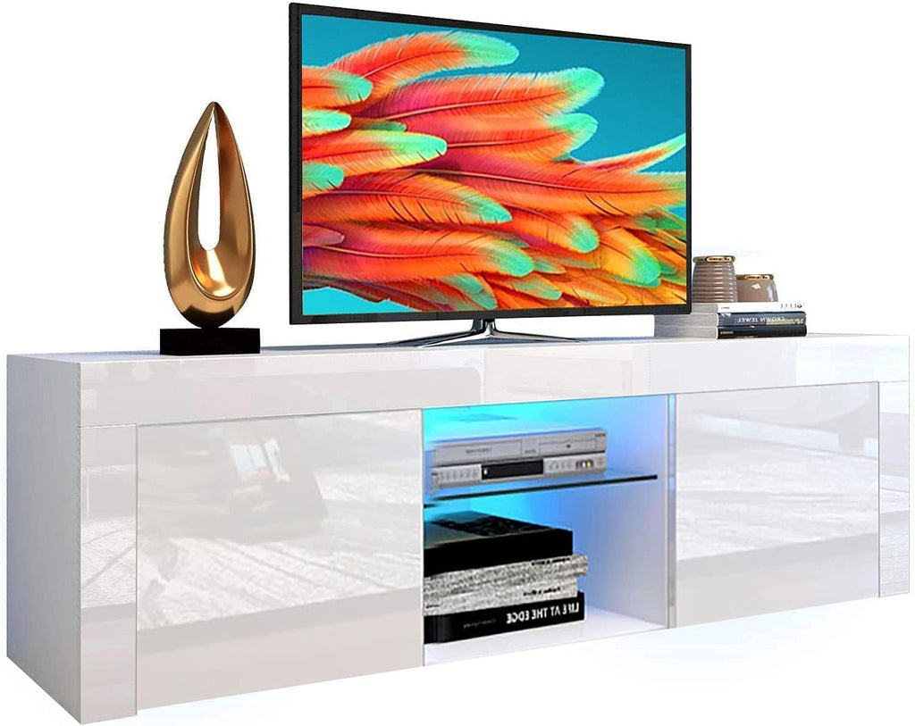 TV Stand with LED Lights 20 Color Effect and Storage Cabinet T6140
