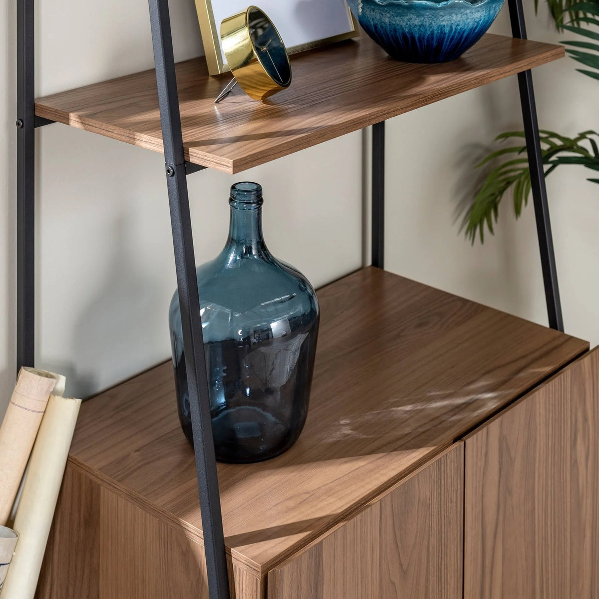72-inch Ladder Storage Bookshelf Mocha P59376