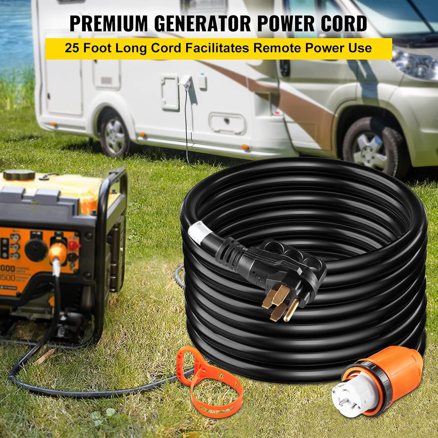 25 Feet 50AMP ETL Listed Generator Power Cord V6029
