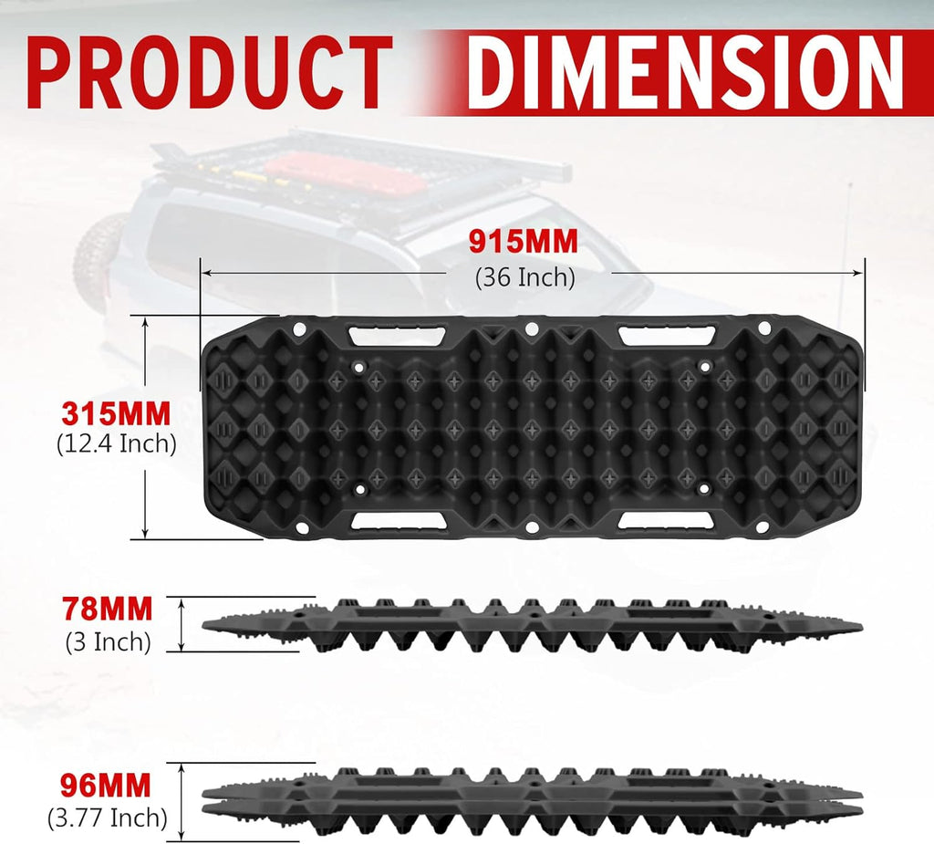 Black Off-Road Traction Boards Pair Recovery Tracks X156890