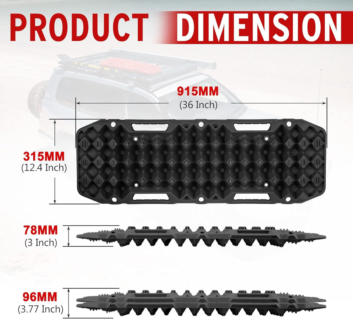Black Off-Road Traction Boards Pair Recovery Tracks X156890