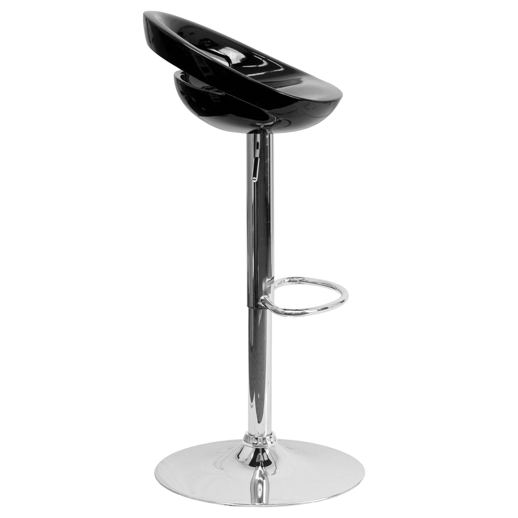 Blue Plastic Adjustable Height Barstool with Chrome Base B94209