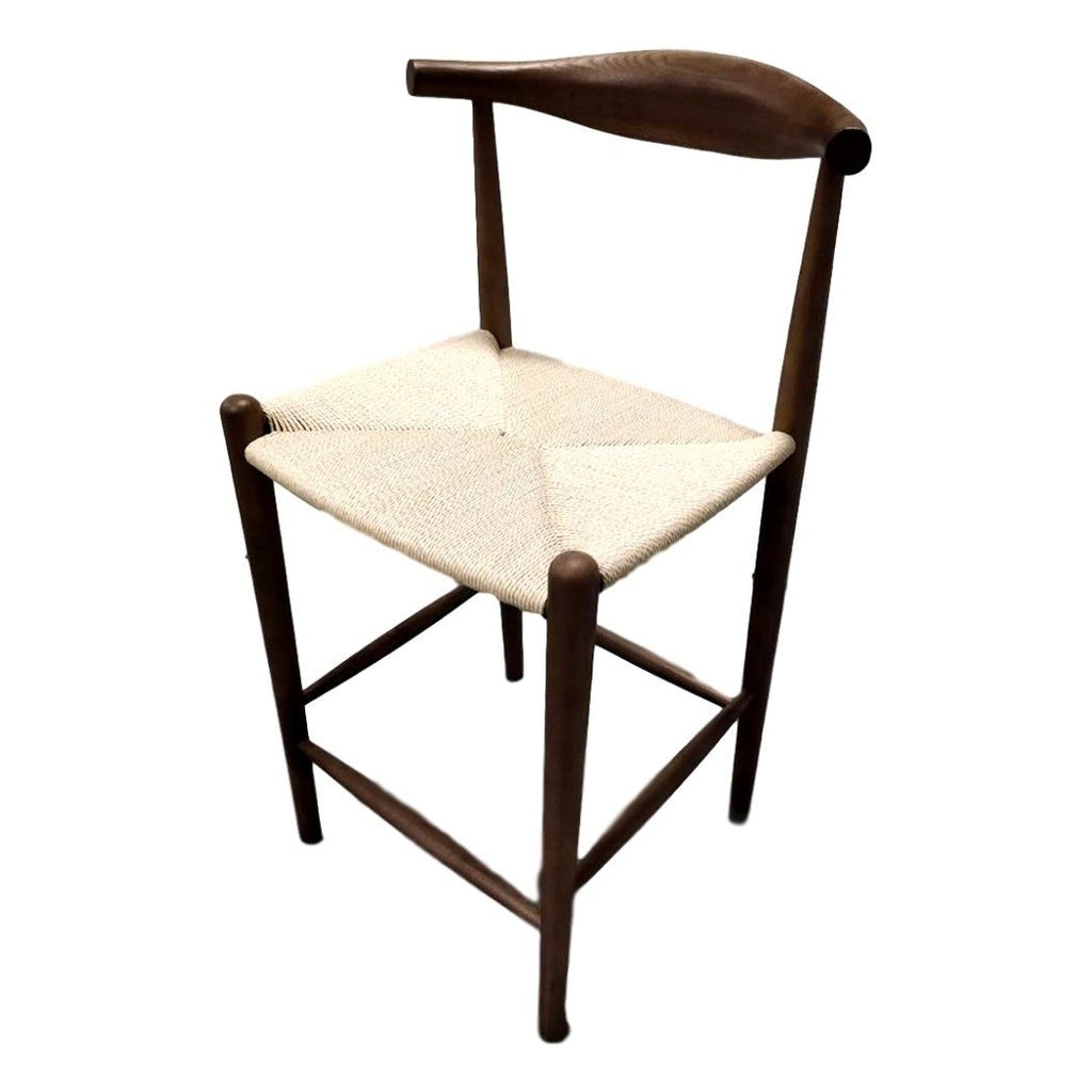Walnut & Natural Cord Counter Stool H2155